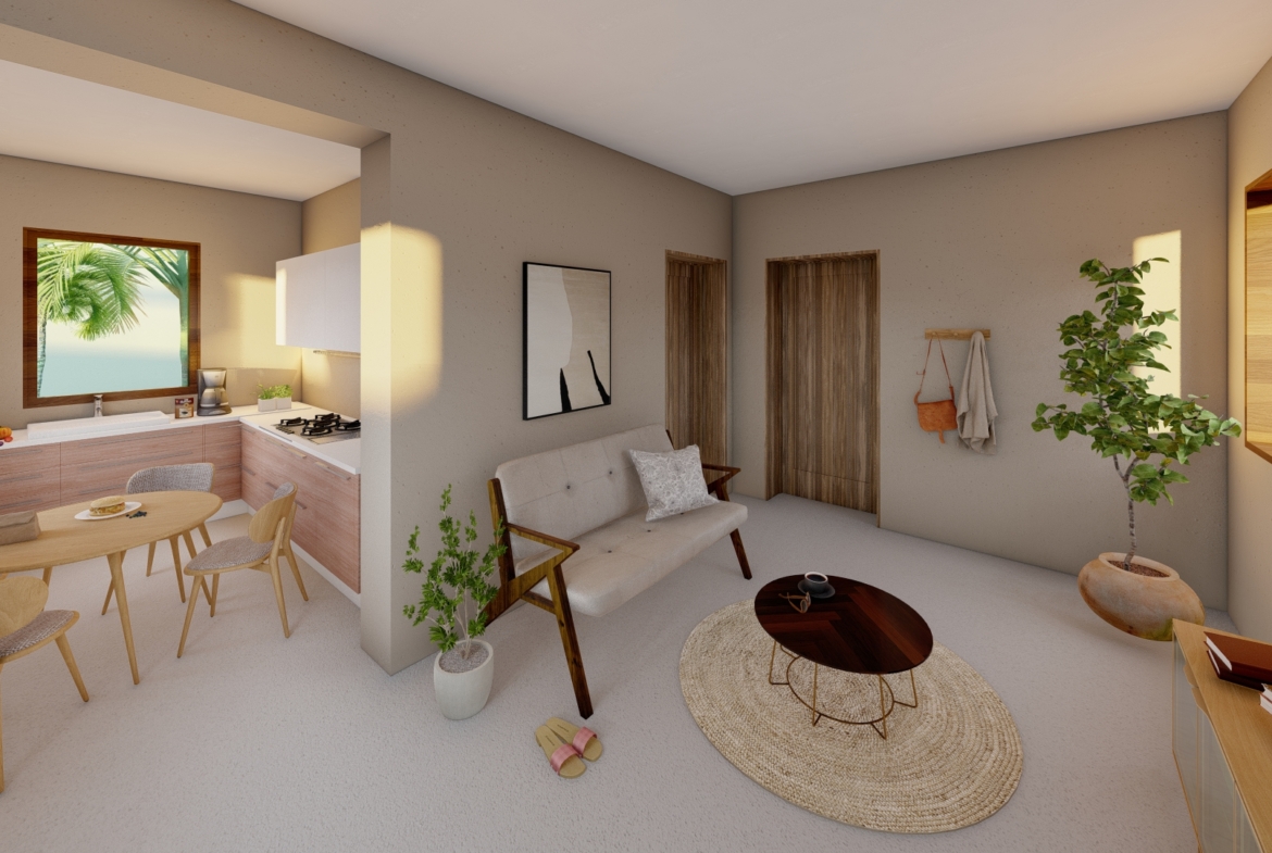 render sala cocina